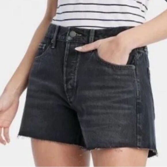 Universal Thread Pants - UNIVERSAL THREAD Women's Black Vintage Stretch Cut-Off Midi Jean Shorts NWT 14
